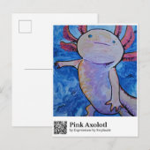 Roze Axolotl Briefkaart (Voorkant / Achterkant)
