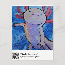 Roze Axolotl Briefkaart