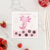 Roze Axolotl Bubble Milk Boba Thee Verjaardag Servet (Insitu)