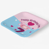 Roze Axolotl-feest Papieren Bordje (Gebogen)