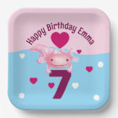 Roze Axolotl-feest Papieren Bordje (Voorkant)