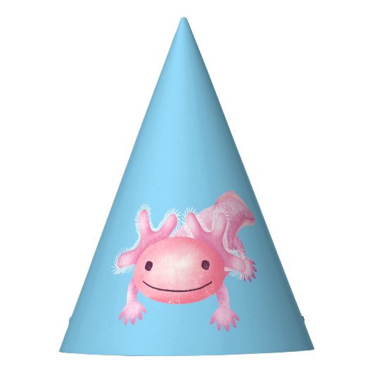 Roze Axolotl Feesthoedjes (Voorkant)