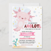 Roze Axolotl Girl Baby shower Kaart (Voorkant)