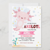 Roze Axolotl Girl Birthday Kaart (Voorkant)