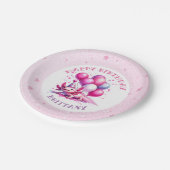 Roze Axolotl Girl's Verjaardagsfeestje Papieren Bordje (Gekanteld)