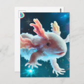 Roze Axolotl in de ruimte Briefkaart (Voorkant / Achterkant)