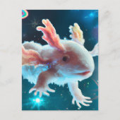 Roze Axolotl in de ruimte Briefkaart (Voorkant)