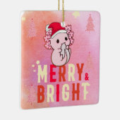 Roze axolotl kerst keramisch ornament (Rechts)