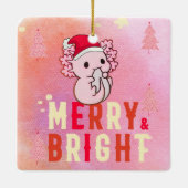 Roze axolotl kerst keramisch ornament (Achterkant)