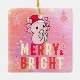 Roze axolotl kerst keramisch ornament