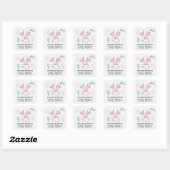 Roze Axolotl Kinder boekplaat Vierkante Sticker (Vel)