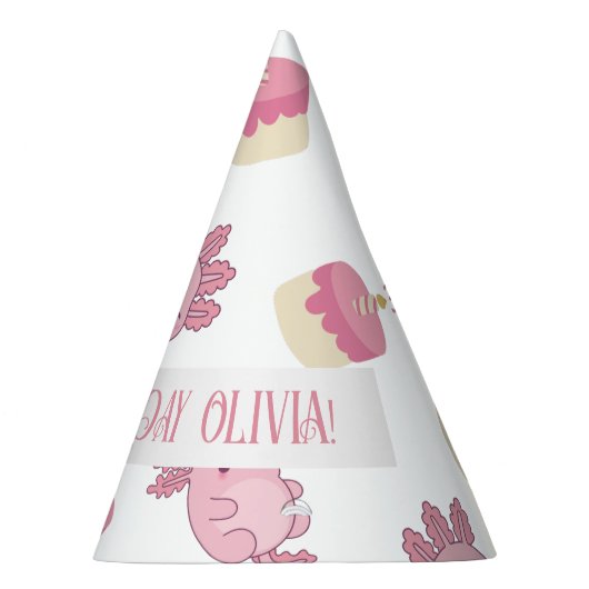 Roze Axolotl Kinder Laten we Alotl Fun Birthday Feesthoedjes (Rechts)