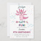Roze Axolotl Kinder Schattigee Salamander Verjaard Kaart (Voorkant)