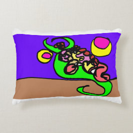Roze axolotl kunst accent kussen