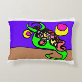 Roze axolotl kunst accent kussen (Achterkant)