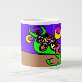 Roze axolotl kunst grote koffiekop