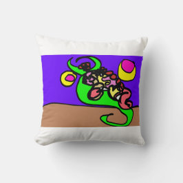 Roze axolotl kunst kussen