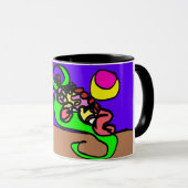 Roze axolotl kunst mok (Voorkant rechts)