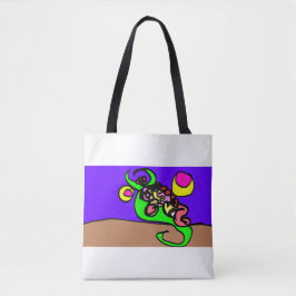 Roze axolotl kunst tote bag