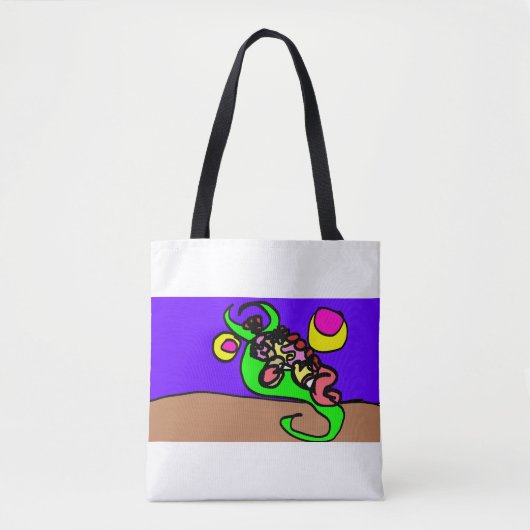 Roze axolotl kunst tote bag (Voorkant)