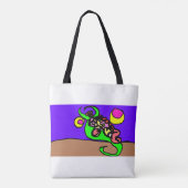 Roze axolotl kunst tote bag (Achterkant)