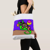 Roze axolotl kunst tote bag (Dichtbij)