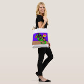 Roze axolotl kunst tote bag (Op model)
