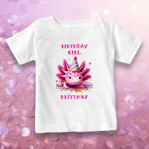 Roze Axolotl Meisje Verjaardag Gepersonaliseerd