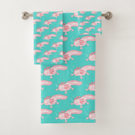 Roze Axolotl Patroon Bad Handdoek