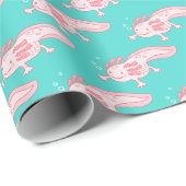 Roze Axolotl Patroon Cadeaupapier (Rol Hoek)