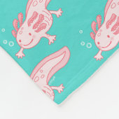 Roze Axolotl Patroon Fleece Deken (Hoek)