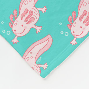 Roze Axolotl Patroon Fleece Deken