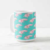 Roze Axolotl Patroon Koffiemok (Voorkant links)