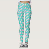 Roze Axolotl Patroon Leggings (Voorkant)