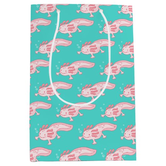 Roze Axolotl Patroon Medium Cadeauzakje (Voorkant)