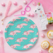 Roze Axolotl Patroon Papieren Bordje (Feest)