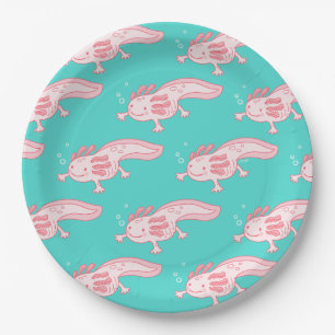 Roze Axolotl Patroon Papieren Bordje