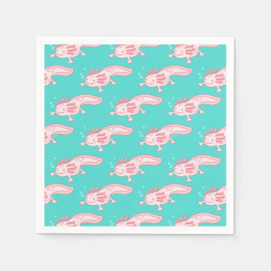 Roze Axolotl Patroon Servet (Voorkant)