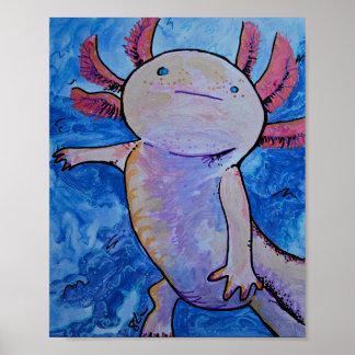 Roze Axolotl Poster