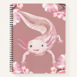 Roze Axolotl Spiraal Notebook Notitieboek