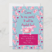 Roze Axolotl-uitnodiging Kaart (Voorkant)