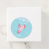Roze Axolotl verjaardagsfeestje Bedankjes Labels (In situ)