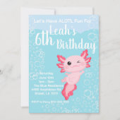 Roze Axolotl verjaardagsfeestje Kaart (Voorkant)