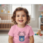 Roze Axolotl Zak Bloem Meisje T-Shirt