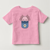 Roze Axolotl Zak Bloem Meisje T-Shirt (Voorkant)