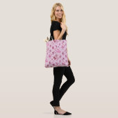 Roze Axolotls Patroon Tote Bag (Op model)