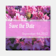 Roze azalea bloeiende struik bruiloft save the dat