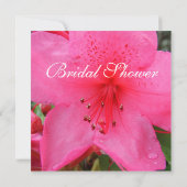 Roze azalea bloem bruiloftsshower uitnodiging (Achterkant)