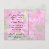 Roze azalea bloemen baby shower feestjes. uitnodiging briefkaart (Achterkant)