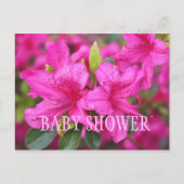 Roze azalea bloemen baby shower feestjes. uitnodiging briefkaart (Voorkant)